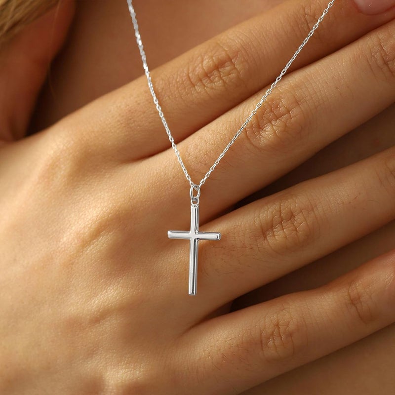 MONOZO Cross Necklace for Women, 14K Gold Plated, 16+2'/18+2' inches, Gold Cross Necklaces for Women, Trendy Gold Jewelry Gifts for Women - Image 3